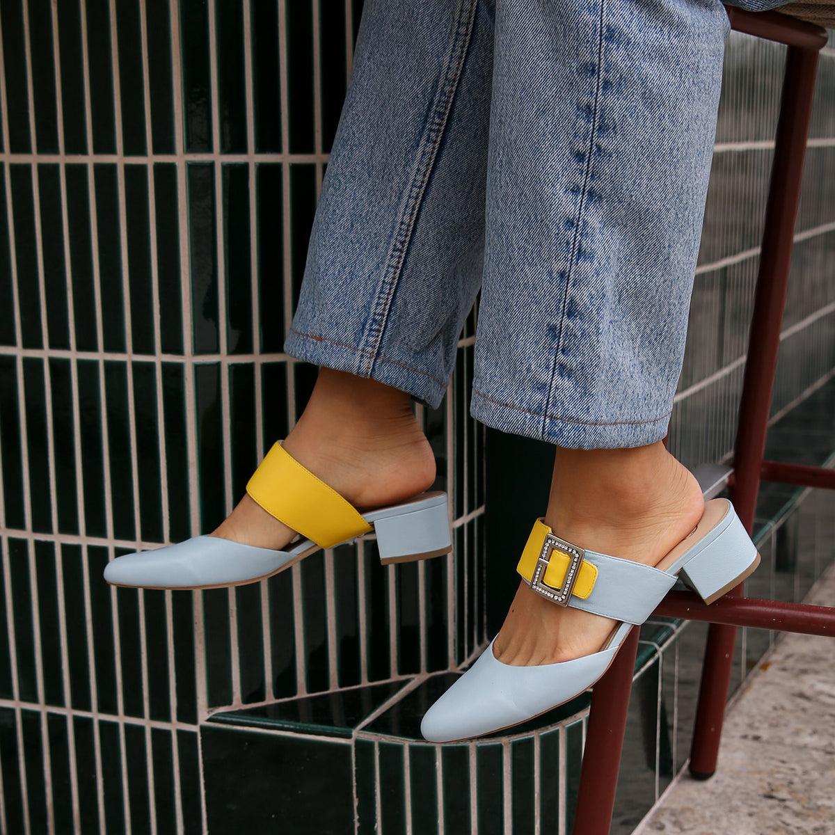 Agate Blue Slide + Grace Women's Slides | Alterre Customizable Slides - Ethical Footwear & Sustainable Shoes