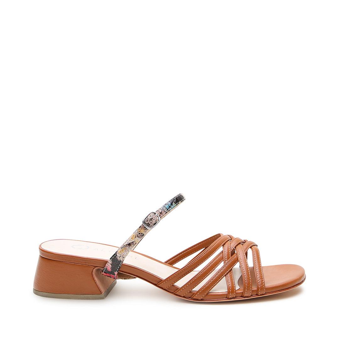 Cognac Bell Sandal + Painted Snake Twiggy Strap - Alterre