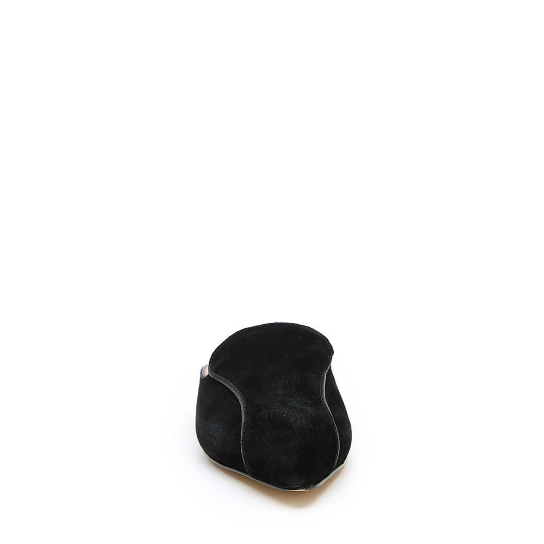 Black Suede Pointed Loafer - Alterre