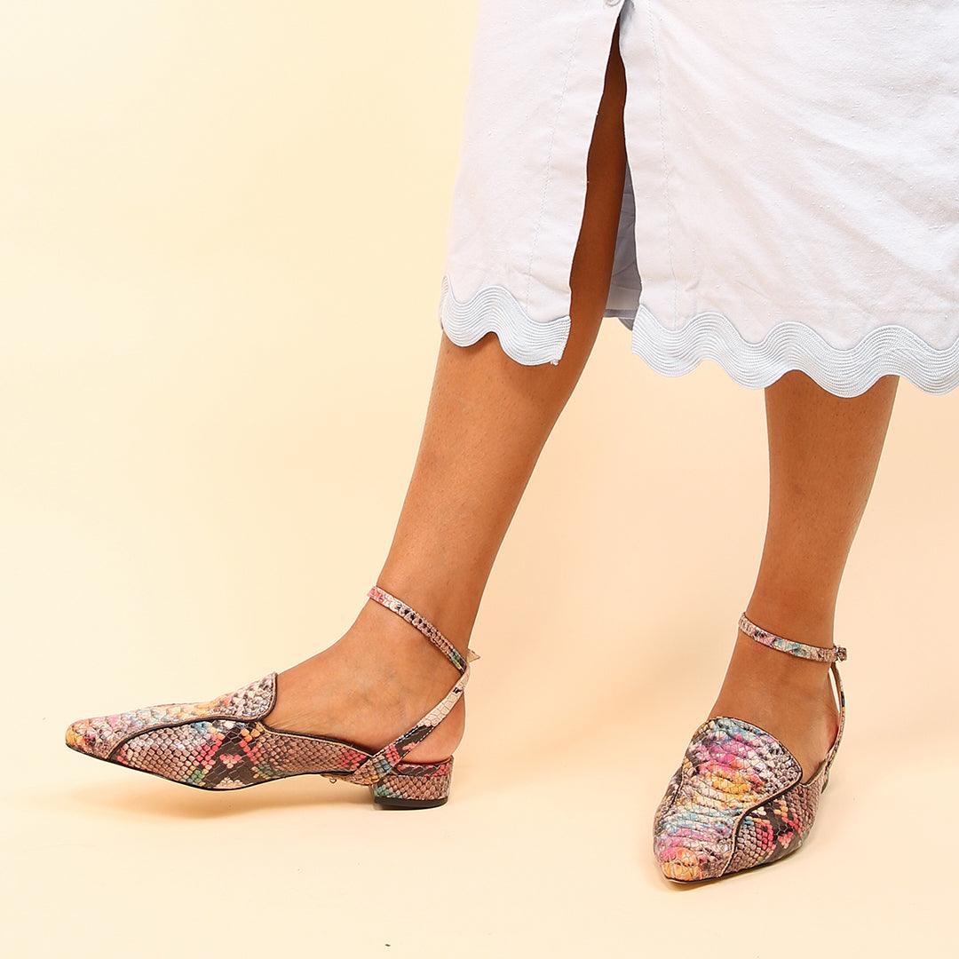 Painted Snake Pointed Loafer + Marilyn Strap - Alterre