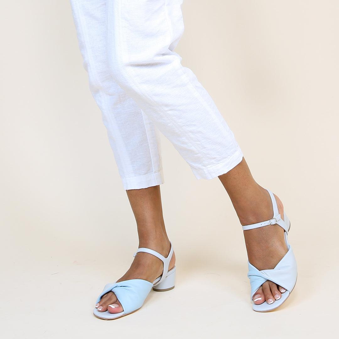 Cloud Grey Lo Twist Sandal + Jackie  | Alterre Customizable Shoes - Women's Ethical Shoe Brand, Eco-friendly footwear