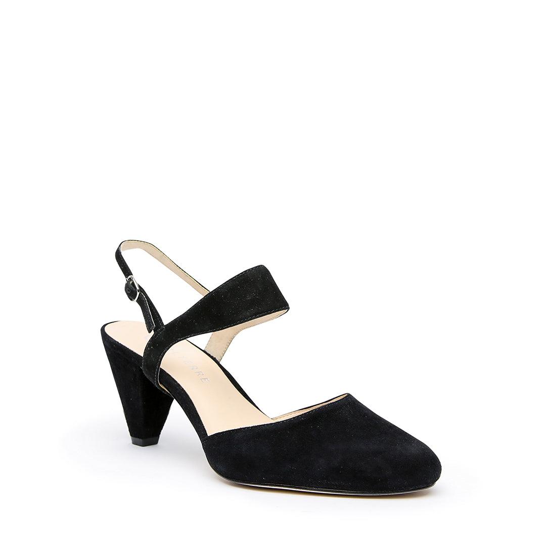Black Suede Mule + Elsie Interchangeable Mid-Heel Mules | Alterre Customizable Mules - Ethical Footwear & Sustainable Shoes