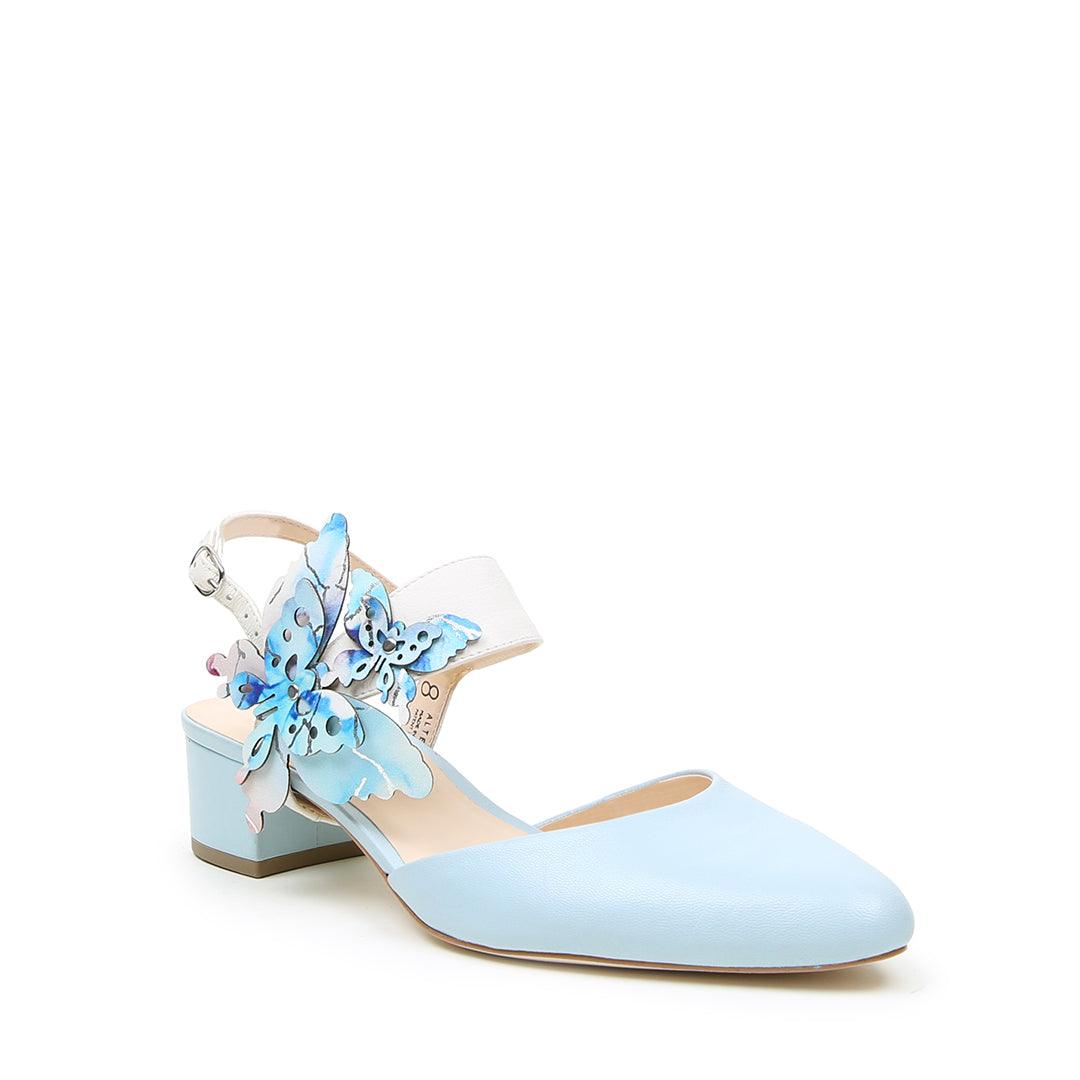 Agate Blue Slide + Butterfly Elsie | Alterre Customizable Shoes - Women's Ethical Shoe Brand, Eco-friendly footwear
