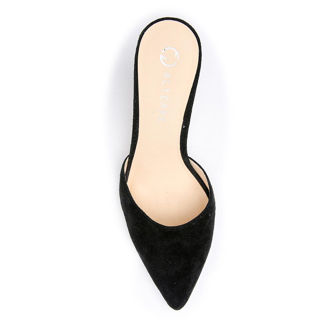 Black Suede Stiletto Personalized Shoe Bases | Alterre Create Your Own Shoe - Sustainable Shoe Brand & Ethical Footwear Company