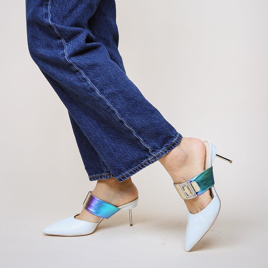 White Stiletto + Galaxy Grace | Alterre Create Your Own Shoe - Sustainable Shoe Brand & Ethical Footwear Company