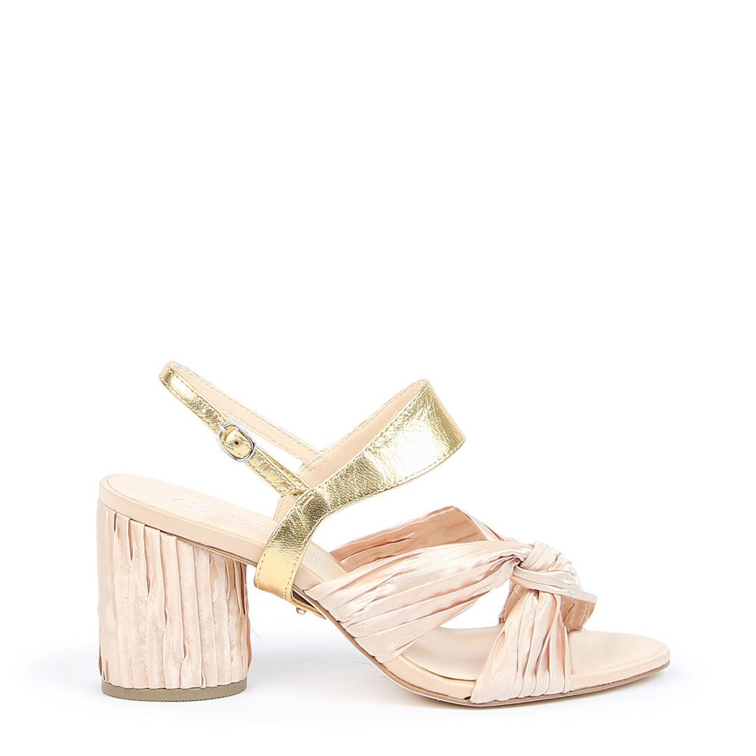 Nude Twist Sandal + Gold Elsie | Alterre Make A Shoe - Sustainable Shoes & Ethical Footwear