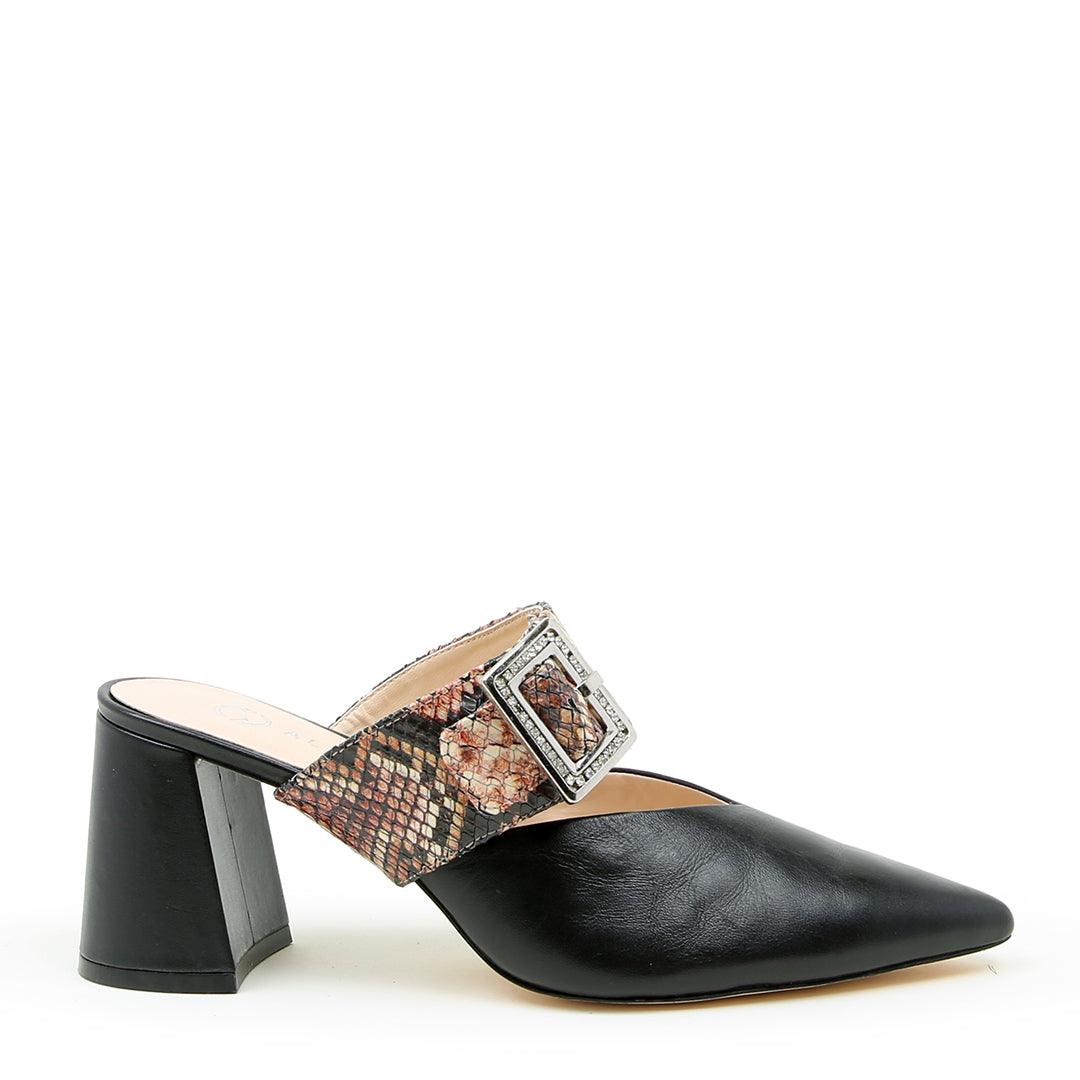 Black V Mule + Rosy Boa Grace | Alterre Make A Shoe - Sustainable Shoes & Ethical Footwear