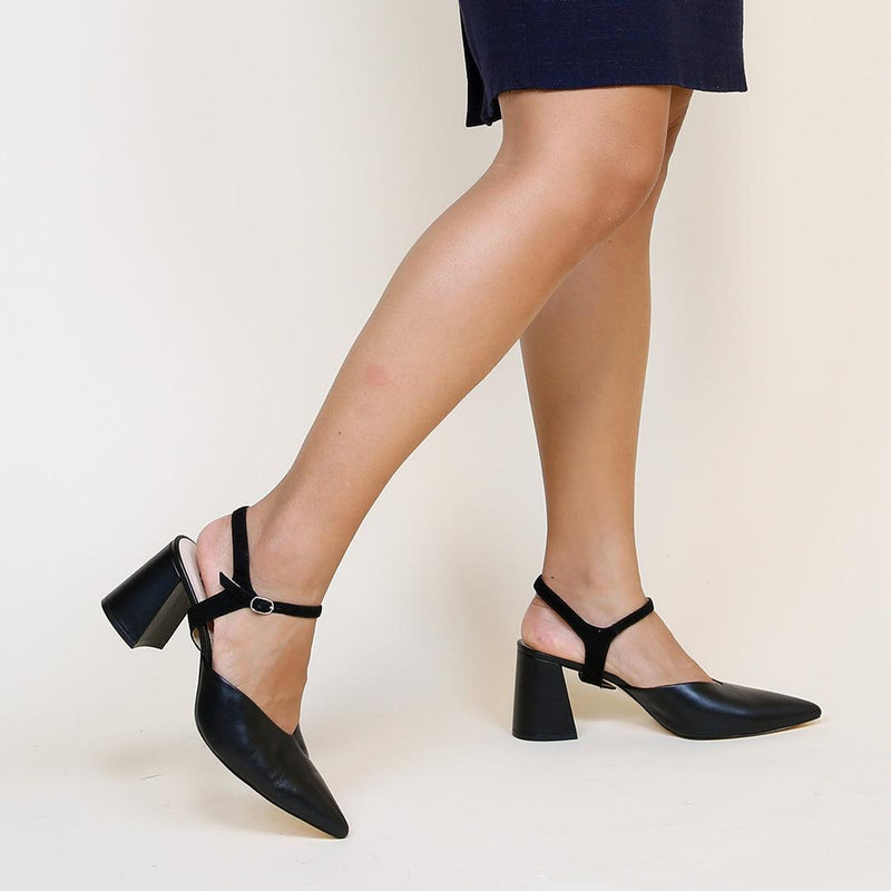 Black V Mule + Black Suede Jackie | Alterre Create Your Own Shoe - Sustainable Shoe Brand & Ethical Footwear Company